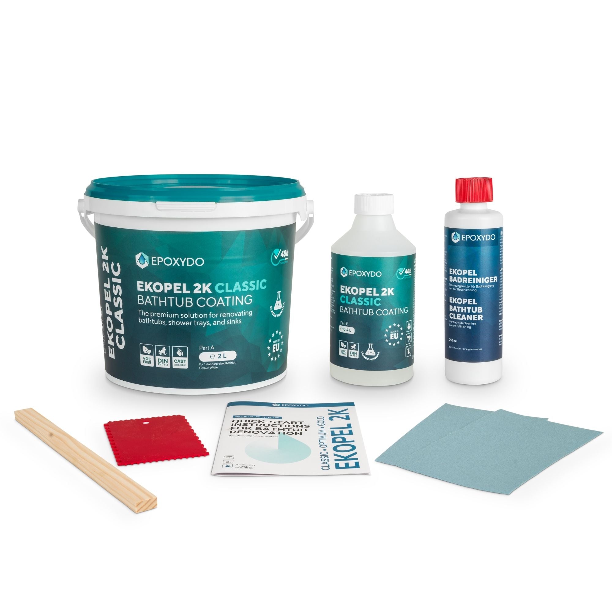 EKOPEL 2K-CLASSIC premaz za obnovo kopalnih kadi. Popolni komplet. Strjevanje v 48 urah.