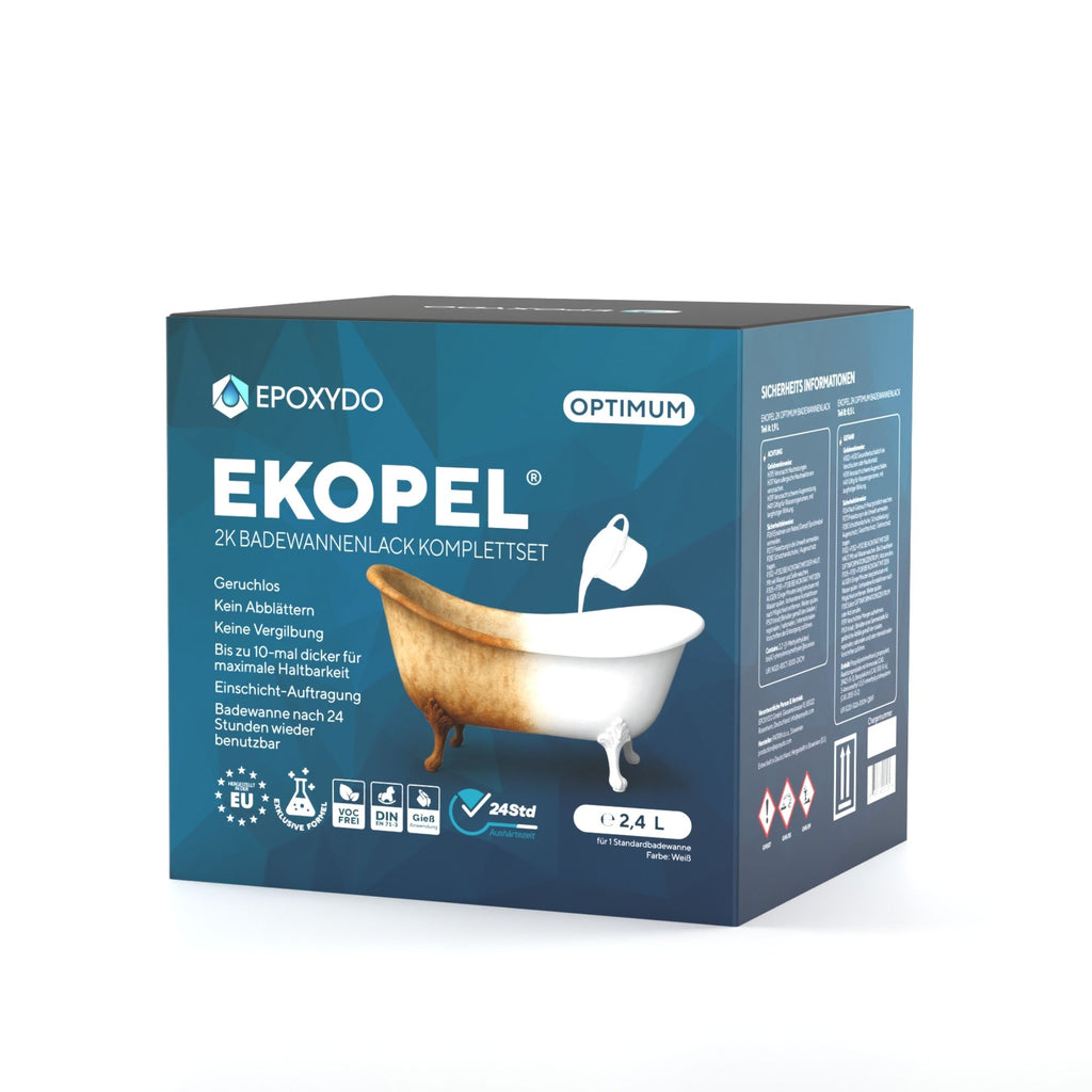 EKOPEL 2K-OPTIMUM premaz za obnovo kopalnih kadi. Popolni komplet. Strjevanje v 24 urah.